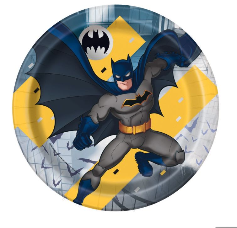 Batman Round 9inch Dinner Paper Plates  8ct