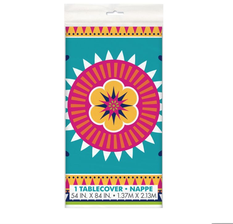 Boho Fiesta Rectangular Plastic Table Cover  54 x 84&quot;