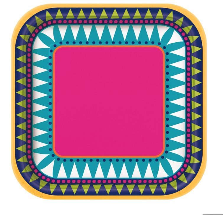 Boho Fiesta Square 7 Dessert Paper Plates  10ct&quot;