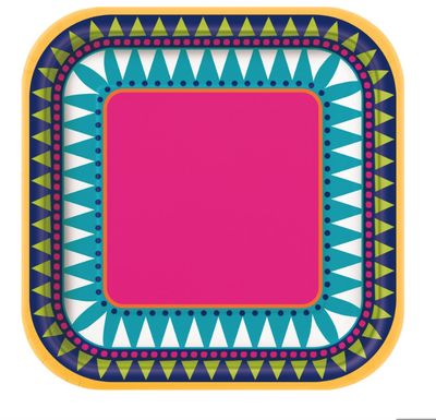Boho Fiesta Square 7 Dessert Paper Plates  10ct&quot;