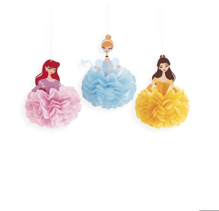Disney Princess Puff Decorations  3ct