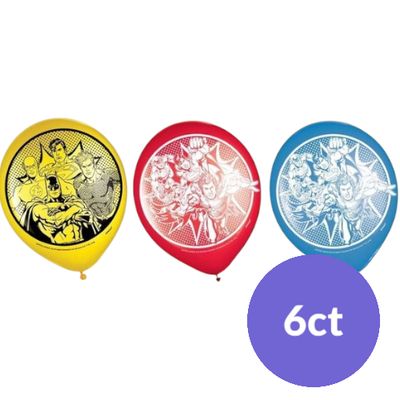 6ct, 12in, Justice League Heroes Unite Balloons