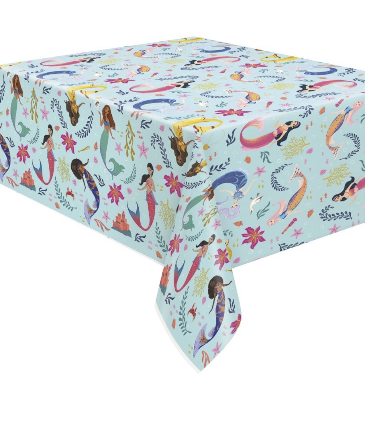 Disney The Little Mermaid Rectangular Plastic Table Cover  54&quot; x 84&quot;