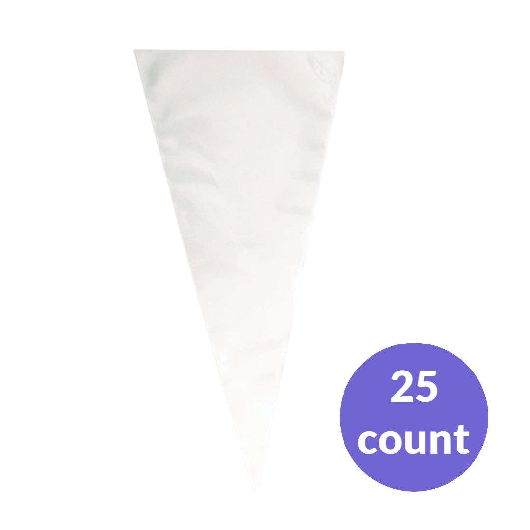 Clear Large Cone Cellophane Bags – 25ct