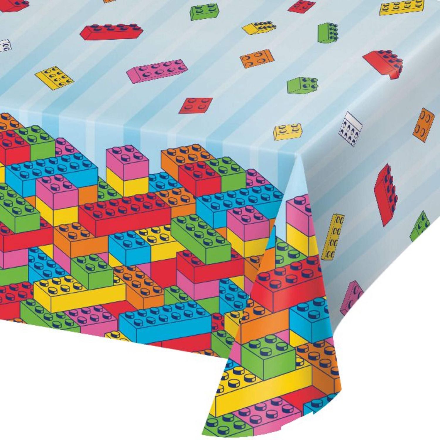 Block Bash Rectangle Paper Disposable Table Cover, Multi-Colour, 54x96-in