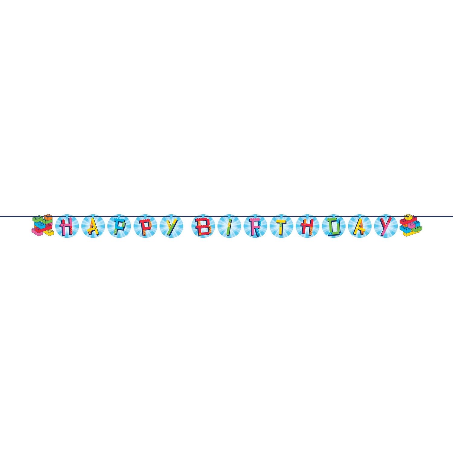 Block Bash Ribbon Banner, Hanging Decoration for Birthday/Party, 6&quot; x 116&quot;