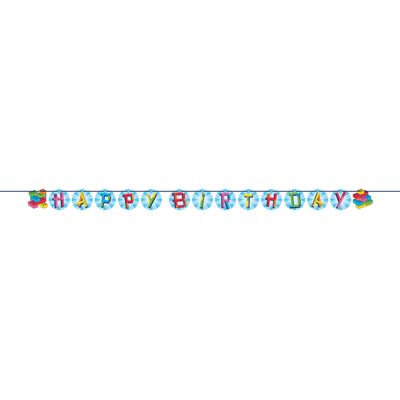 Block Bash Ribbon Banner, Hanging Decoration for Birthday/Party, 6&quot; x 116&quot;