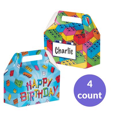 Block Bash Treat Box with Name Tag, 4-pk