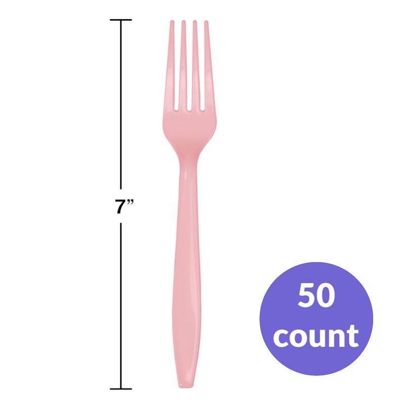Pink Heavyweight Premium Plastic Forks – 50 Count