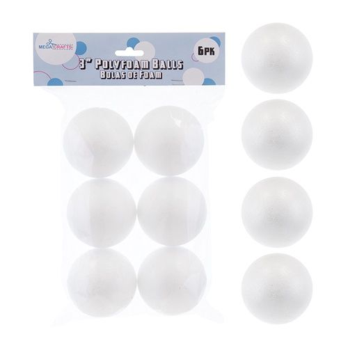 6 pcs 3&quot; Poly Foam Craft Ball