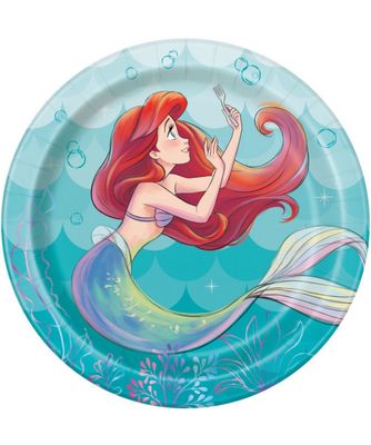 Disney The Little Mermaid Round 7" Dessert Plates  8ct