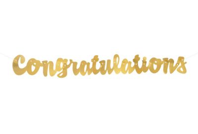 Gold Script “Congratulations” Banner