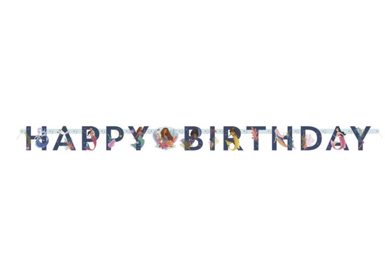 Disney The Little Mermaid &quot;Happy Birthday&quot; Jointed Banner 6ft