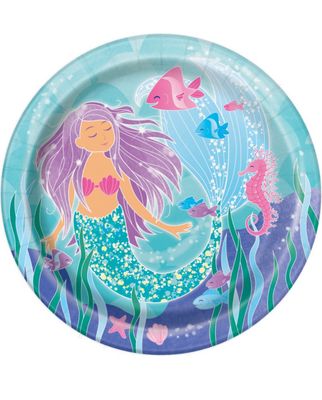 Mermaid Round 9&quot; Dinner Plates  8ct