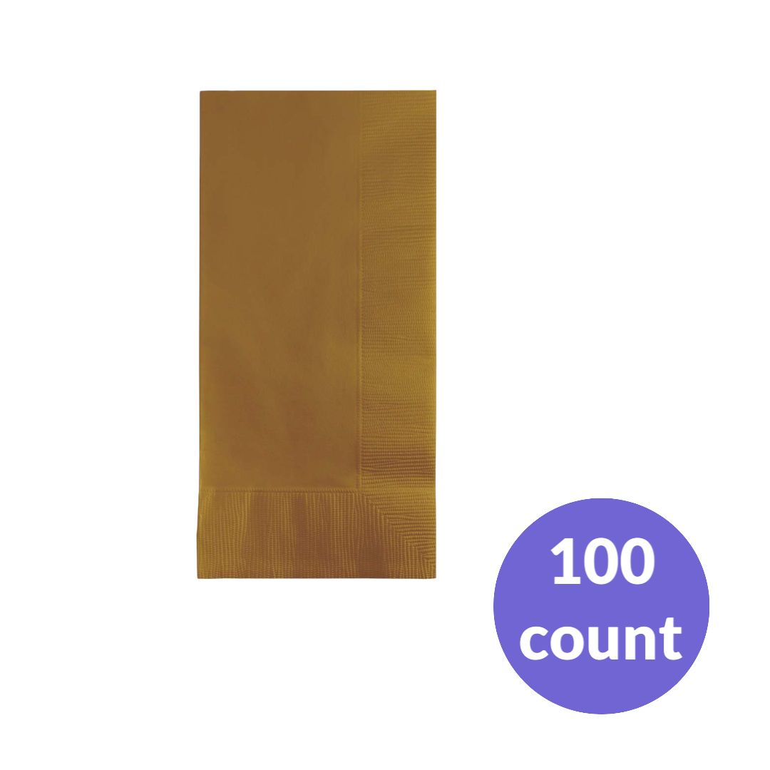 Gold Dinner Napkins – 2-Ply, 100ct