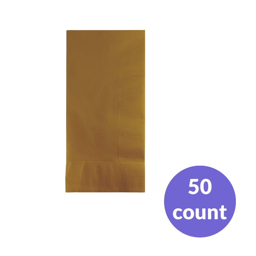 Gold Dinner Napkins – 2-Ply, 50ct