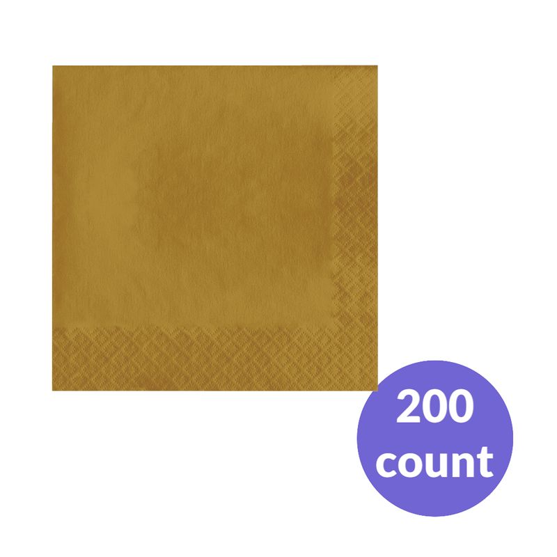 Gold Beverage Napkins – 2-Ply, 200ct