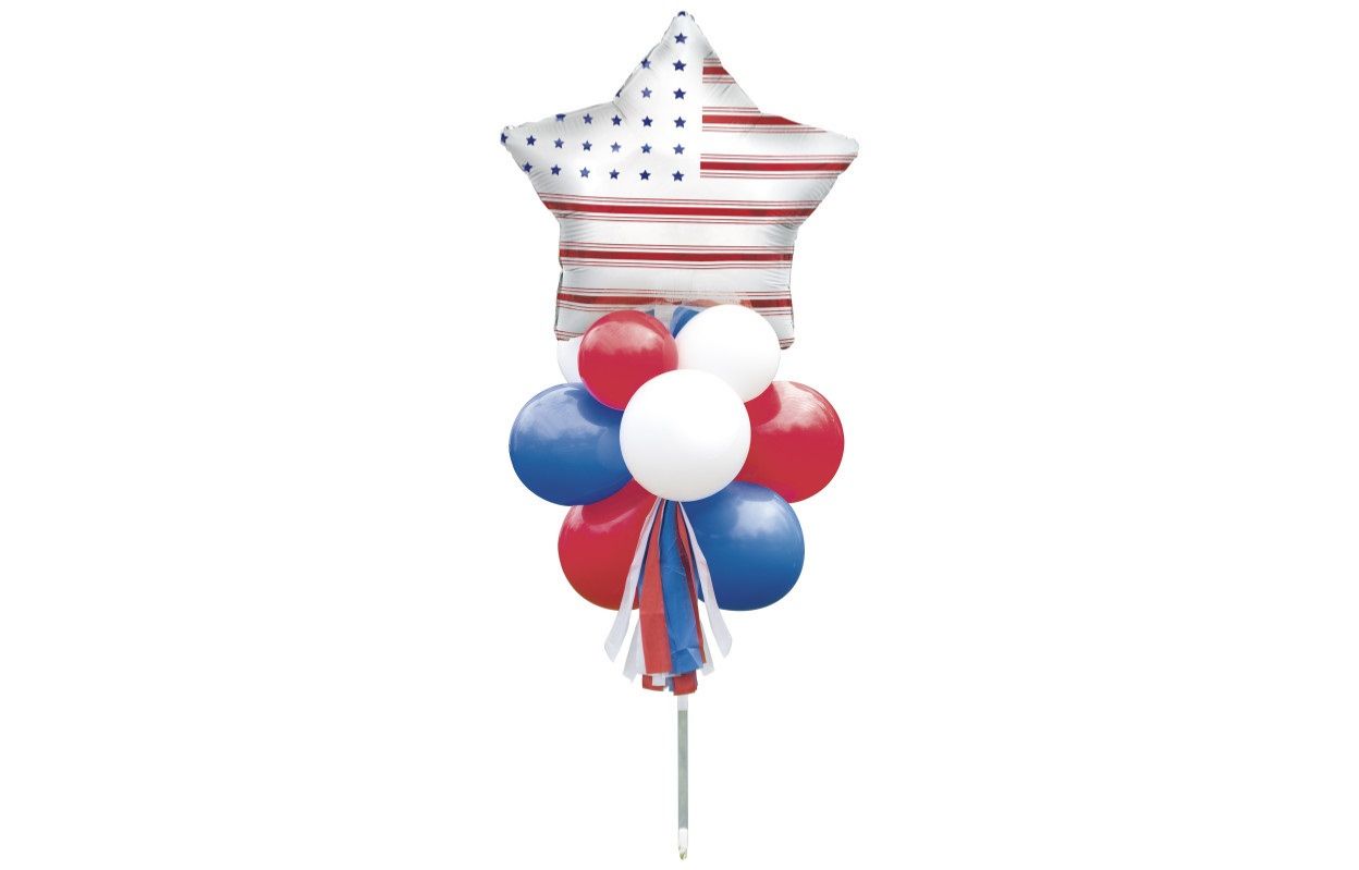 Peppy Patriotic Foil &amp; Latex Balloon Yard Sign Kit
