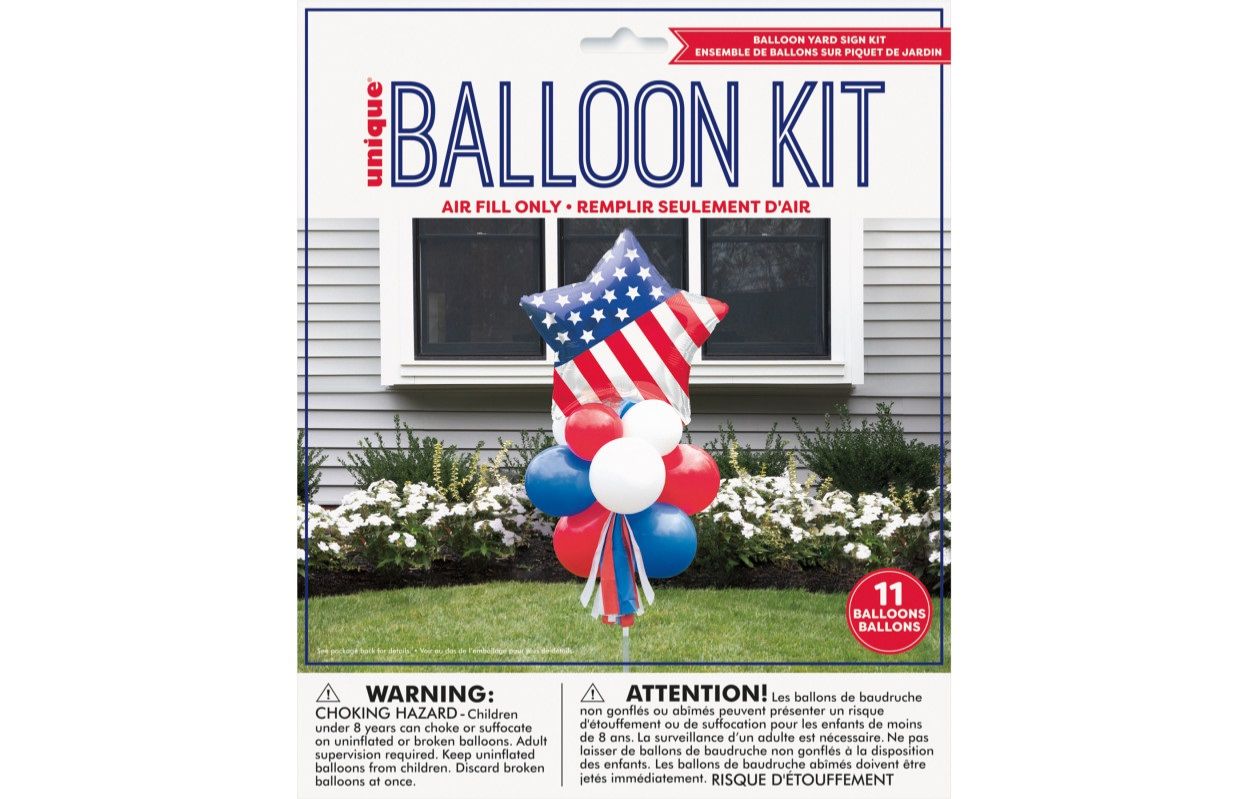 Patriotic Foil &amp; Latex Balloon Yard Sign Kit