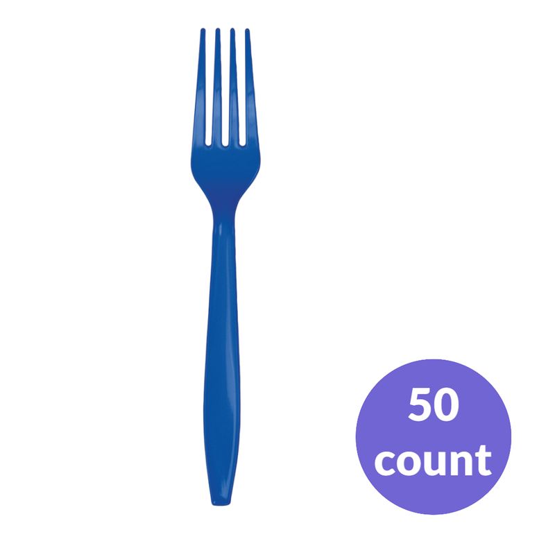 Royal Blue Premium Heavyweight Plastic Forks – 50ct