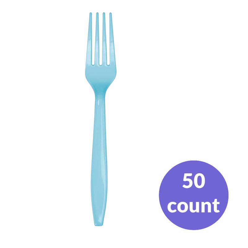 Baby Blue Premium Heavyweight Plastic Forks – 50ct