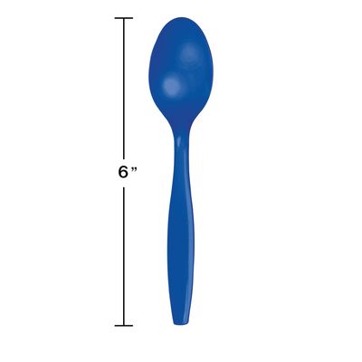 Royal-blue Premium Heavyweight Plastic Spoons – 50ct