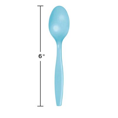 Baby-Blue Premium Heavyweight Plastic Spoons – 50ct