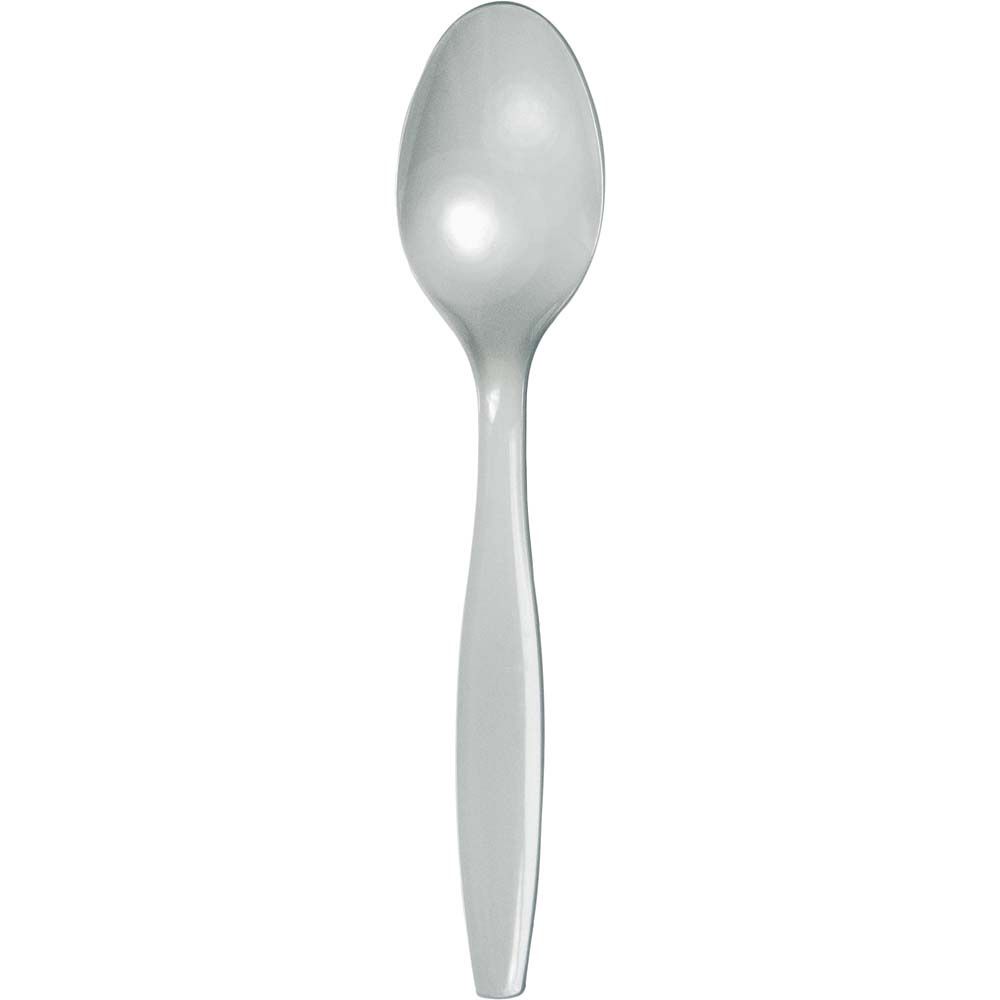 Silver Premium Heavyweight Plastic Spoons – 50ct
