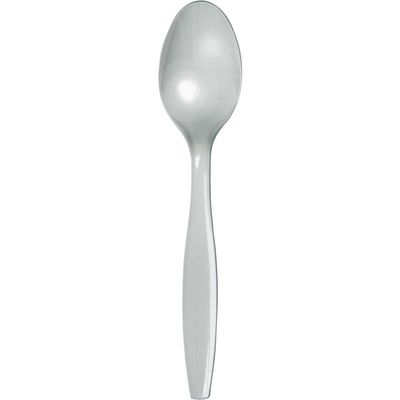 Silver Premium Heavyweight Plastic Spoons – 50ct