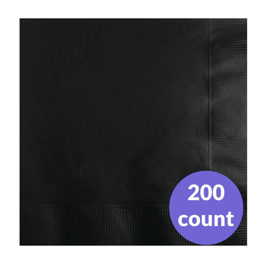 Black 2-Ply Beverage Napkins – 200ct