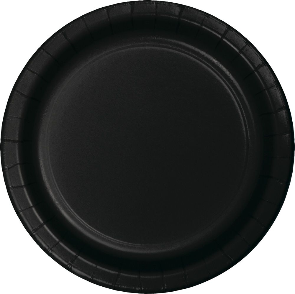 Black 9-Inch Lunch Paper Plates – 24ct