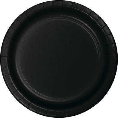 Black 9-Inch Lunch Paper Plates – 24ct