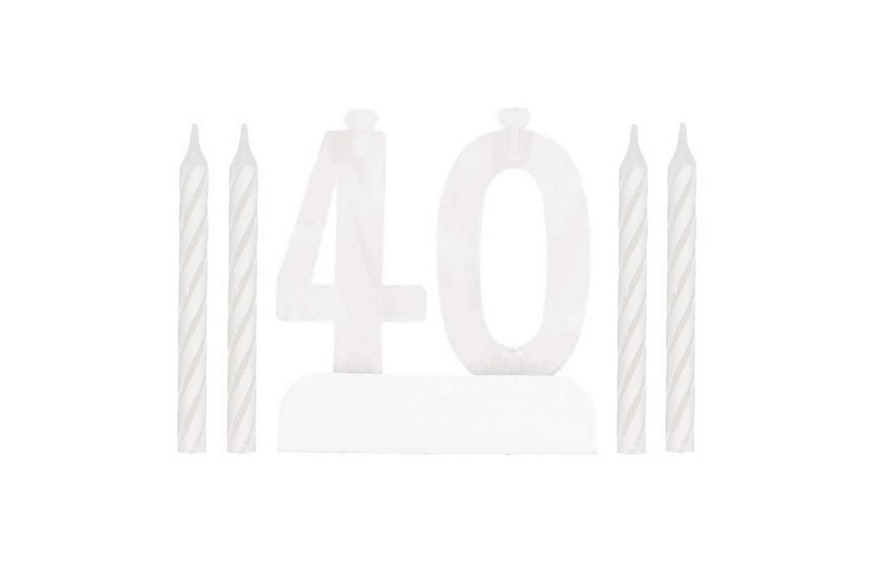 Number 40 Flashing Holder with Birthday Candles