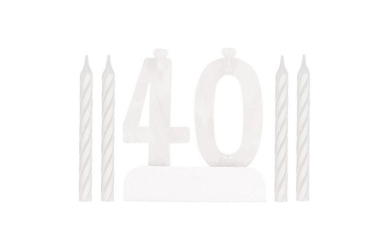 Number 40 Flashing Holder with Birthday Candles
