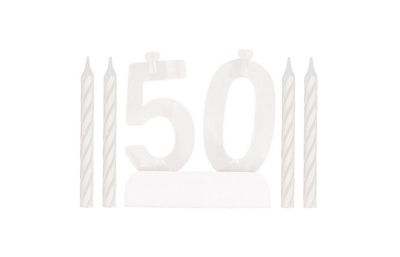 Number 50 Flashing Holder with Birthday Candles