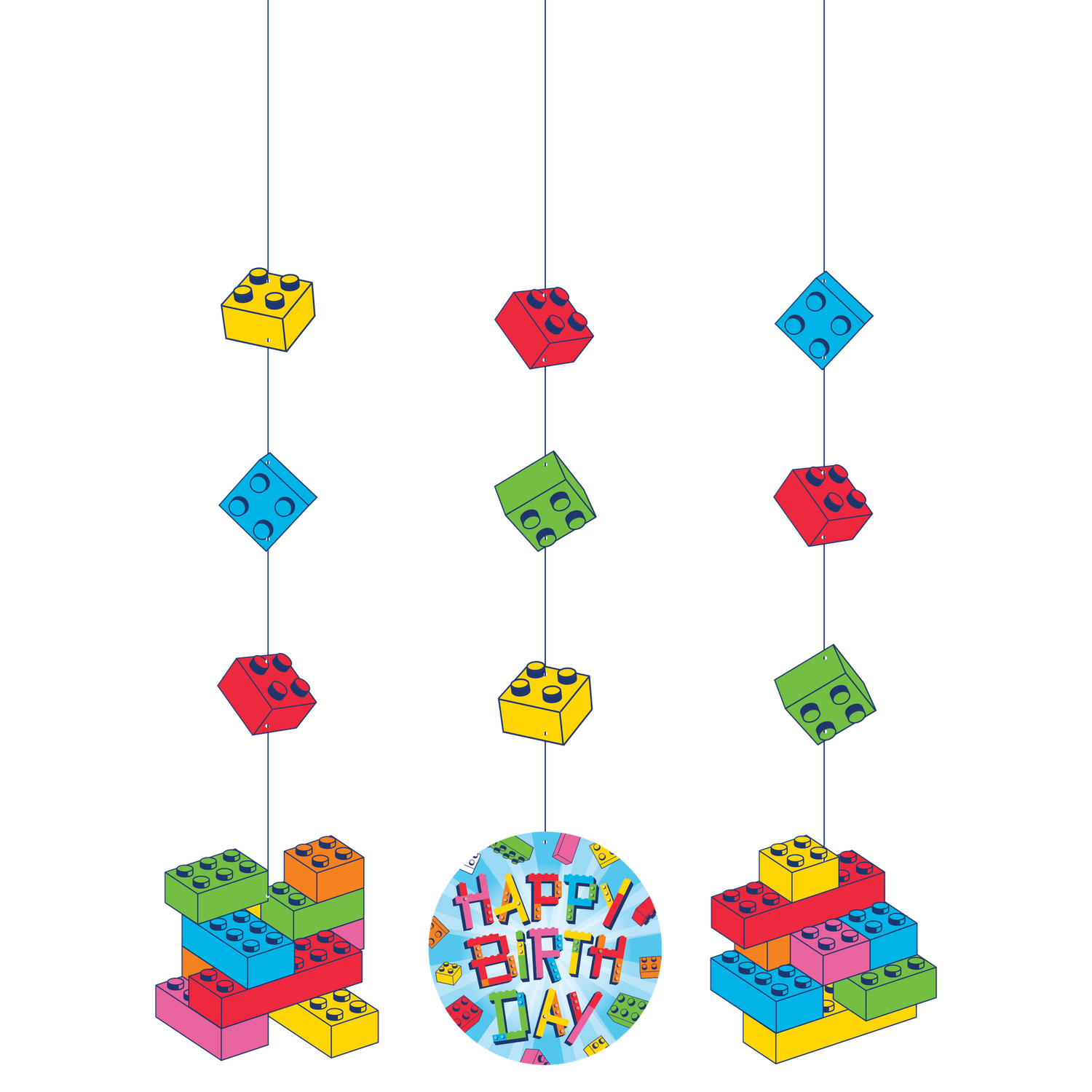 Block Bash Hanging Cutouts 7&quot; x 32&quot;