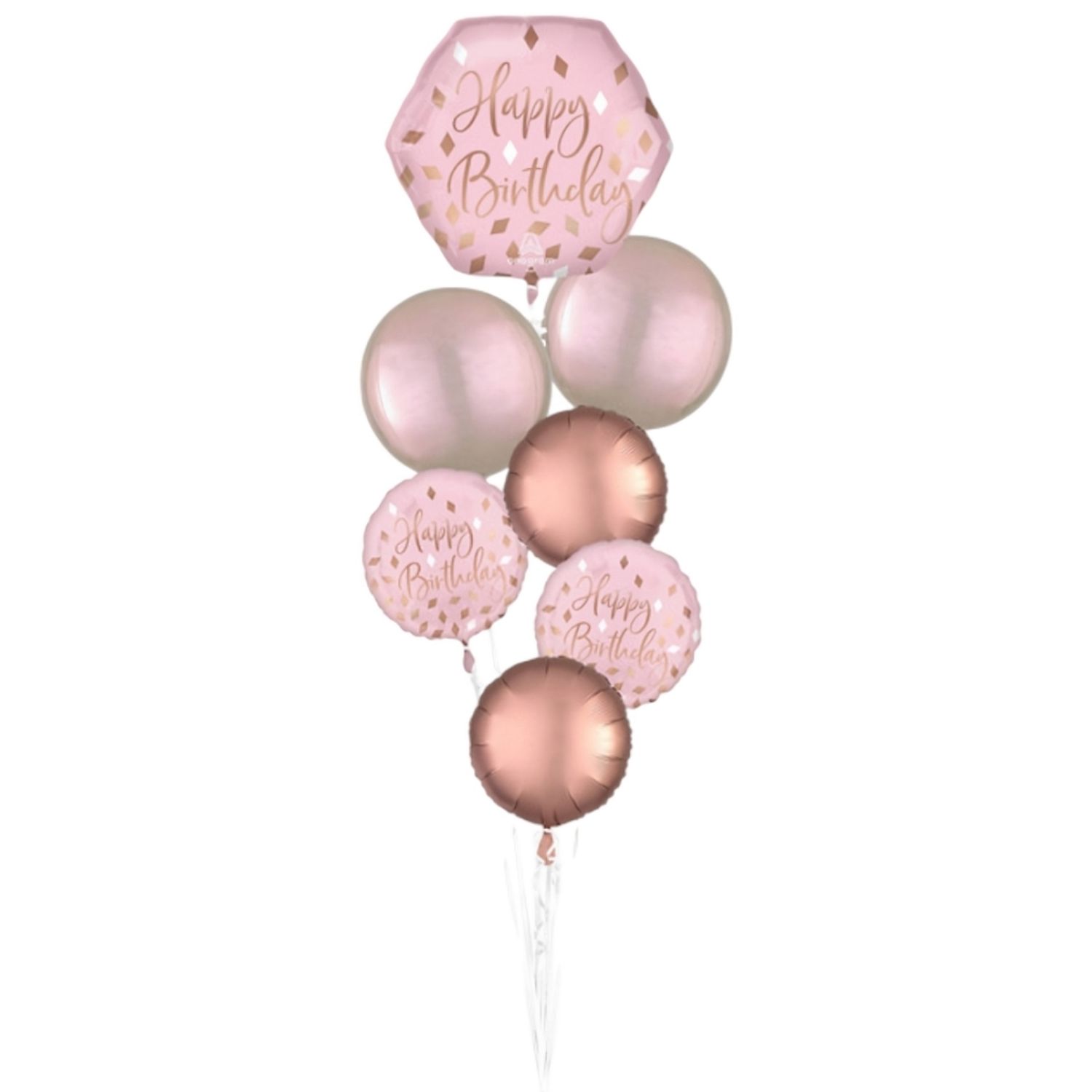 Deluxe Balloon Bouquet – Blush Birthday | 7-Piece Set