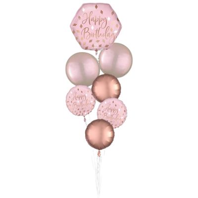 Deluxe Balloon Bouquet – Blush Birthday | 7-Piece Set