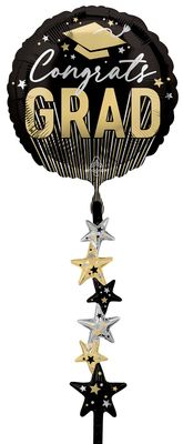 Airwalker Tail Stripes on Stripes Grad Stars Balloon