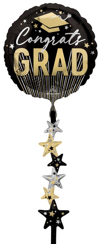 Airwalker Tail Stripes on Stripes Grad Stars Balloon
