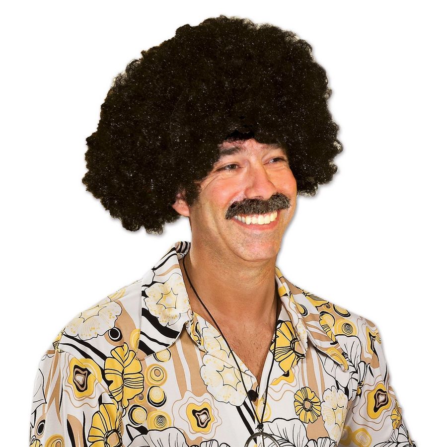 Short Curly Hairm/afro  Wig, Black color, One Size