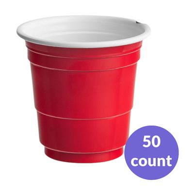 2 oz. Red Plastic Shot Cup - 50/Pack