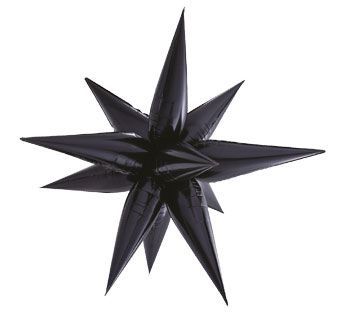 Starburst Large 40&quot; (MULTI-BALLOON)(PKG), Color: Black