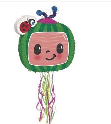 Cocomelon Shaped Drum Pull Piñata( 16.50 x 4.00 x 16.00 IN)
