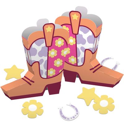Boots &amp; Bows 3D Centerpiece Set – 2ct with Confetti