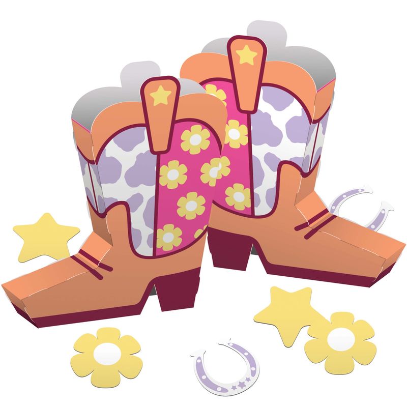 Boots &amp; Bows 3D Centerpiece Set – 2ct with Confetti