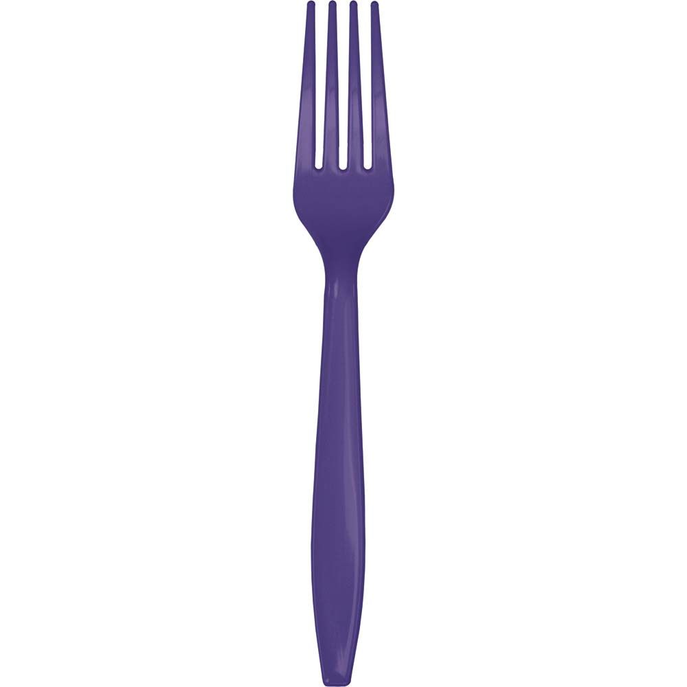 Purple Premium Heavyweight Plastic Forks – 50ct | Durable Party Cutlery