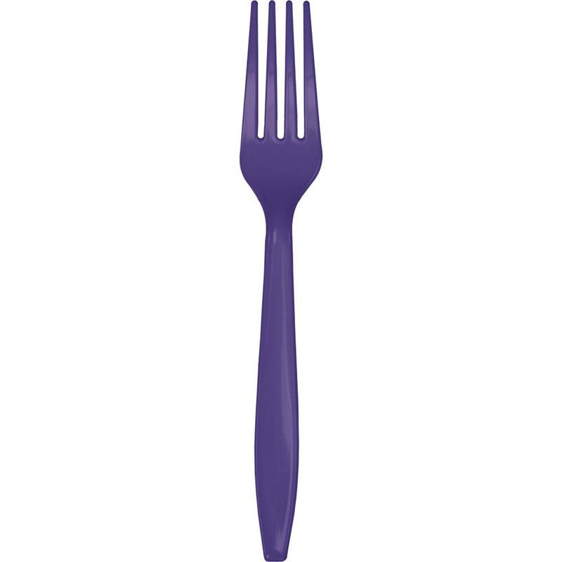 Purple Premium Heavyweight Plastic Forks – 50ct | Durable Party Cutlery