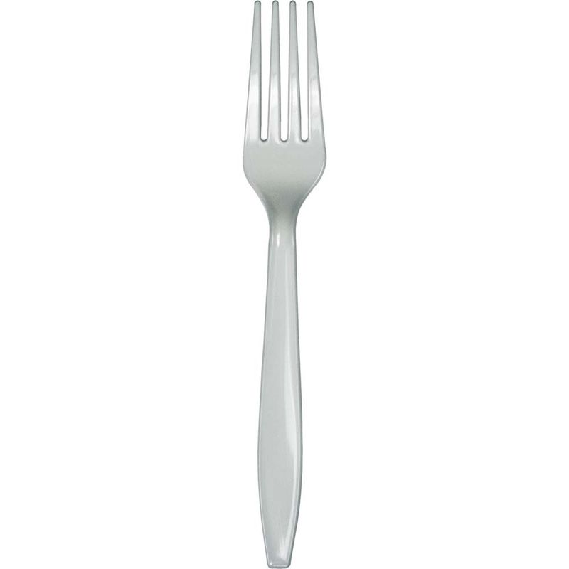 Silver Premium Heavyweight Plastic Forks – 50ct | Durable Party Cutlery