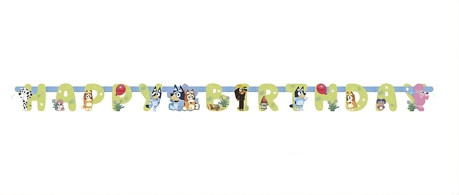 Bluey &quot;Happy Birthday&quot; Jointed Banner 6 ft